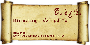 Birnstingl Árpád névjegykártya